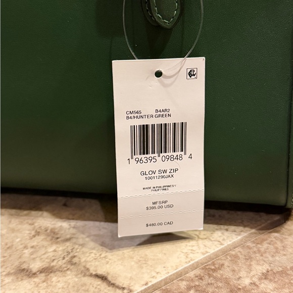 💚Coach Swing Zip Rare Hard to Find Leather Green Handbag - Picture 2 of 7